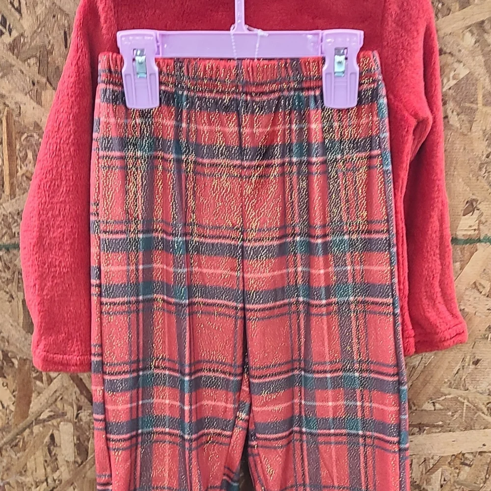 Holiday Plaid Bow Outfit Size 2t - Picture 3 of 3